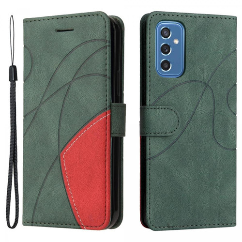 Coque, étui smartphone Other Etui en PU bicolore avec support et cordon vert pour votre Samsung Galaxy M52 5G