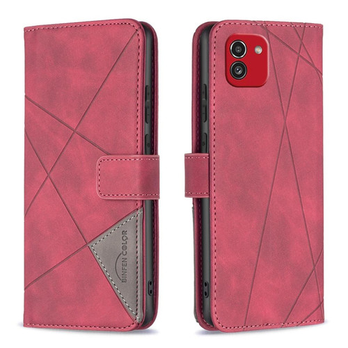 Other - Etui en PU BINFEN COLOR motif géométrique avec support rouge pour votre Samsung Galaxy A03 (166.5 x 75.98 x 9.14mm) Other  - Coque, étui smartphone