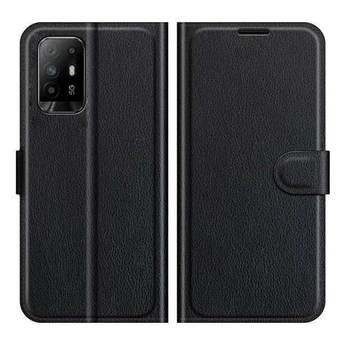 Other - Etui en PU Design Litchi Texture Flip avec support noir pour votre Oppo A94 5G Other  - Coque, étui smartphone