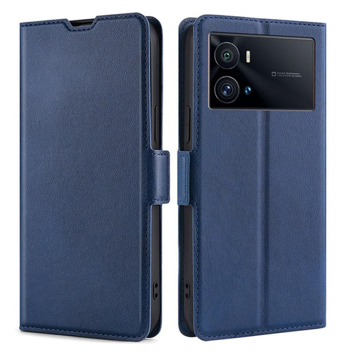Other - Etui en PU fermeture magnétique avec support et porte-carte, bleu pour votre Vivo iQOO 9 Pro 5G Other  - Accessoire Smartphone Vivo