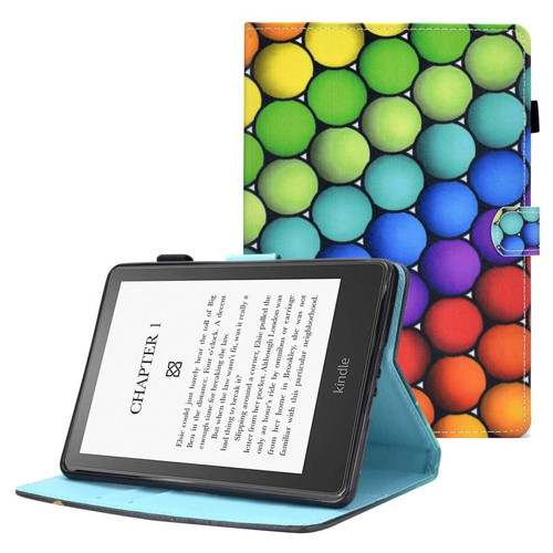 Other - Etui en PU fermeture magnétique avec support et porte-cartes pour votre Amazon Kindle Paperwhite 5 (2021) - Cercles colorés Other  - Kindle paperwhite