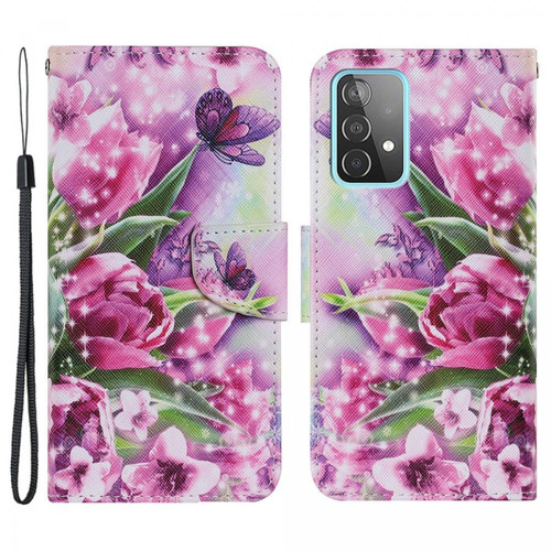 Other - Etui en PU fermoir magnétique Rose et papillon pour votre Samsung Galaxy A53 5G Other  - Coque, étui smartphone