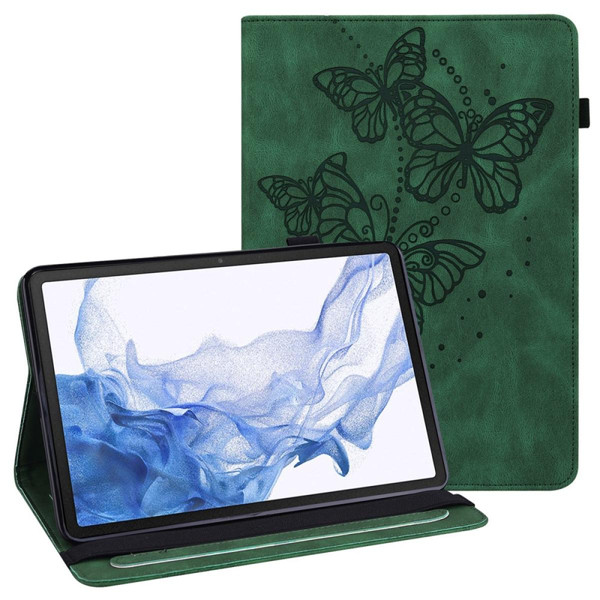 Housse, étui tablette Other Etui en PU fonction de réveil/veille automatique, motif papillons avec support et porte-cartes vert pour votre Samsung Galaxy Tab S8