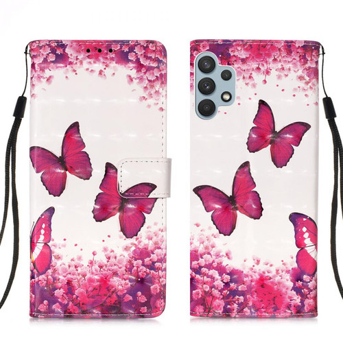 Other - Etui en PU Impression de motifs avec support et cordon papillon rose pour votre Samsung Galaxy A32 4G (EU Version) Other  - Coque, étui smartphone