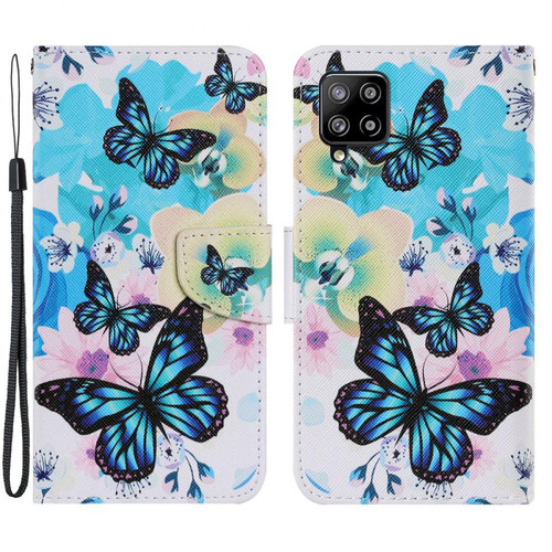 Other - Etui en PU Impression de motifs papillons bleus pour votre Samsung Galaxy A22 4G (EU Version) Other  - Accessoire Smartphone