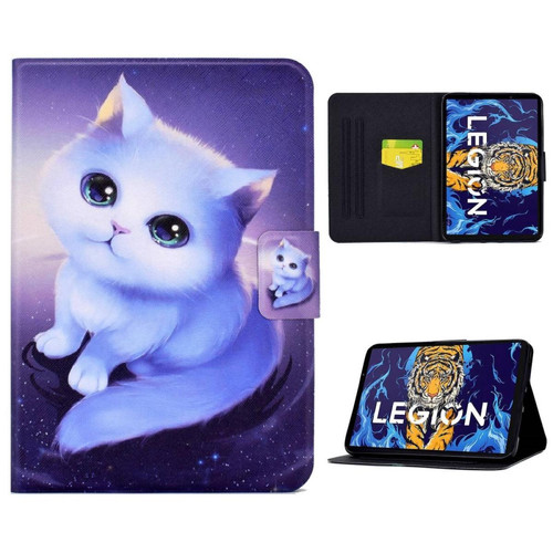 Other - Etui en PU magnétique avec support et porte-cartes pour votre Lenovo Legion Y700 TB-9707F - Petit chat Other  - Accessoire Tablette