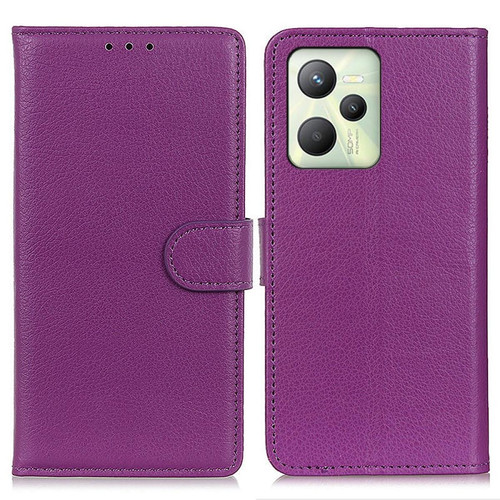 Other - Etui en PU magnétique, texture litchi avec support, violet pour votre Realme C35 Other - Accessoire Smartphone Realme
