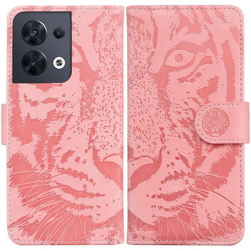 Other - Etui en PU matériau antichoc, motif tigre, fermoir magnétique avec support pour votre Oppo Reno8 5G (Global Version) - rose Other  - Accessoire Smartphone