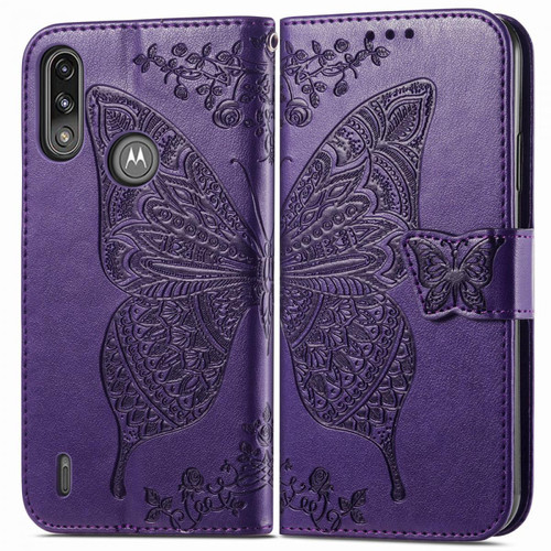 Other - Etui en PU Mentions légales Grand papillon violet foncé pour votre Motorola Moto E7 Power Other  - Accessoire Smartphone