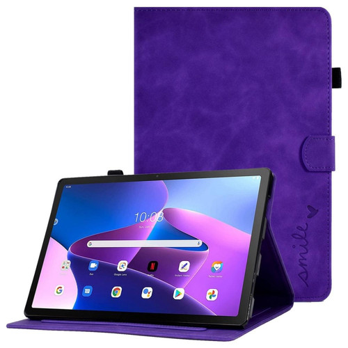 Housse, étui tablette Other Etui en PU motif, anti-chute, motif veille/sommeil automatique avec support et porte-cartes pour votre Lenovo Tab M10 Plus (Gen 3) - violet