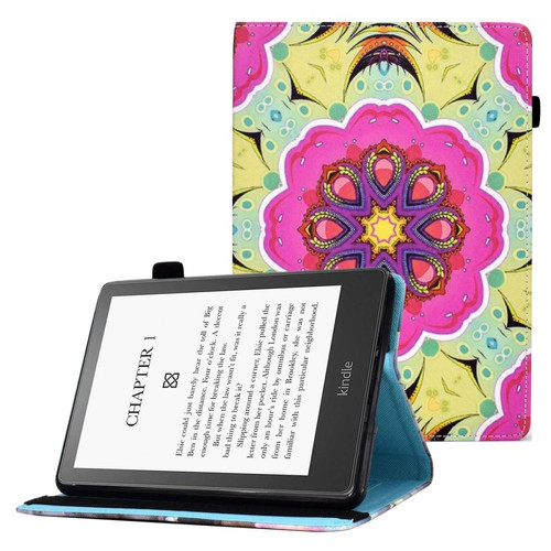 Other - Etui en PU motif de lignes de piqûres avec support et porte-cartes pour votre Amazon Kindle Paperwhite 5 (2021) - fleur rose - Kindle paperwhite
