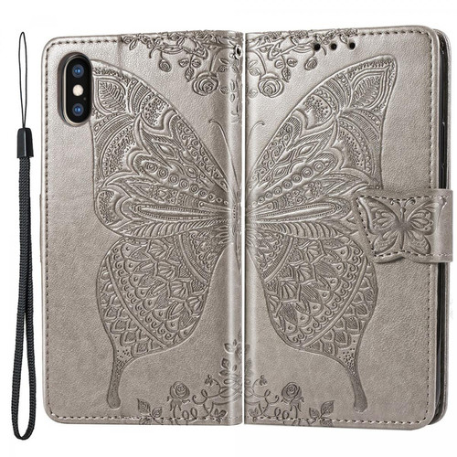 Other - Etui en PU motif de papillons et de fleurs gris pour votre iPhone XS Max 6.5 pouces Other  - Accessoire Smartphone