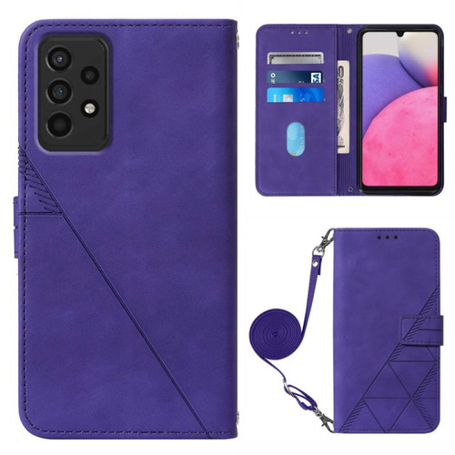 Other - Etui en PU motif lignes, fermoir magnétique avec support et bandoulière violet pour votre Samsung Galaxy A33 5G Other  - Accessoire Smartphone