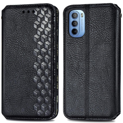Other - Etui en PU motif losange, absorption magnétique avec support noir pour votre Motorola Moto G31 Other  - Coque, étui smartphone