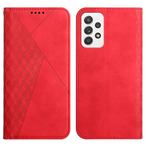 Other - Etui en PU motif losange, magnétique avec support auto-absorbant rouge pour votre Samsung Galaxy A73 5G Other  - Coque, étui smartphone