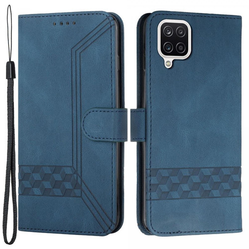 Other - Etui en PU motif losanges et lignes bleu pour votre Samsung Galaxy A12 Other  - Accessoire Smartphone