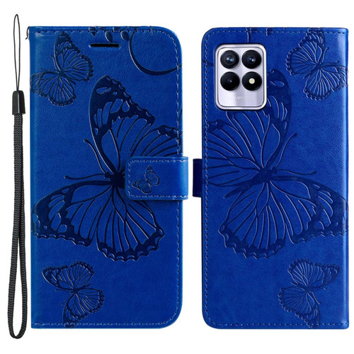 Other - Etui en PU motif papillon avec support et sangle, bleu pour votre Realme 8i Other  - Accessoire Smartphone Realme