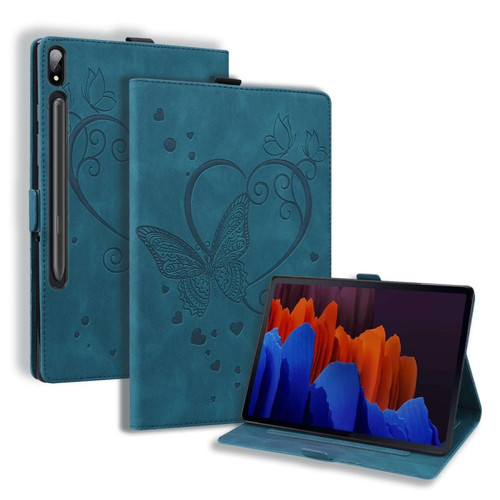Other - Etui en PU motif papillon avec support, porte-cartes et porte-stylo vert pour votre Samsung Galaxy Tab S7/Galaxy Tab S8 Other  - Housse, étui tablette