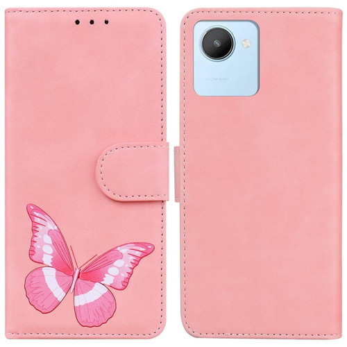 Other - Etui en PU motif papillon avec support pour votre Realme C30 4G - rose Other  - Coque, étui smartphone