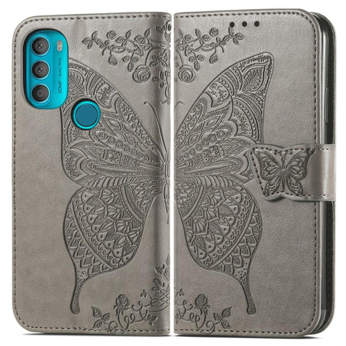 Other - Etui en PU motif papillon et fleur avec support gris pour votre Motorola Moto G71 5G Other  - Coque, étui smartphone