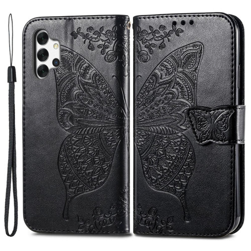 Other - Etui en PU motif papillon et fleur, magnétique avec support noir pour votre Samsung Galaxy A73 5G Other  - Coque, étui smartphone