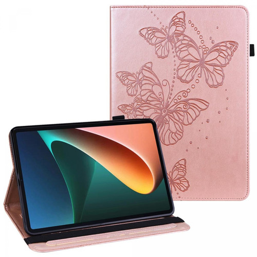 Other - Etui en PU motif papillons avec porte-cartes or rose pour votre Huawei MatePad 11 (2021) Other  - Housse, étui tablette