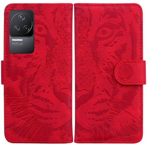 Coque, étui smartphone Other Etui en PU motif tigre, fermeture magnétique avec support, rouge pour votre Xiaomi Redmi K40S