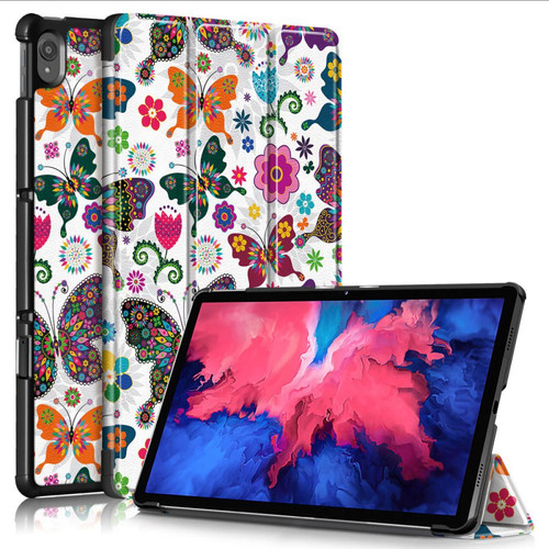 Other - Etui en PU patte magnétique à trois volets d'impression de motifs papillon coloré pour votre Lenovo Tab P11 TB-J606F Other  - Accessoire Tablette