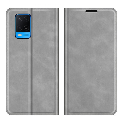 Other - Etui en PU Skin-Touch Auto-absorbé avec support gris pour votre Oppo A54 4G Other  - Coque, étui smartphone