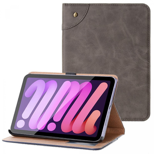 Other - Etui en PU style rétro avec support gris pour votre Apple iPad mini (2021) Other  - Housse, étui tablette