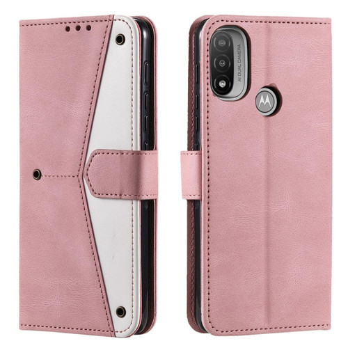 Other - Etui en PU surface de couture avec support rose pour votre Motorola Moto E20/E30/E40 Other  - Coque, étui smartphone
