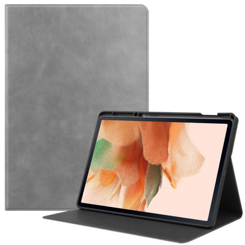 Other - Etui en PU Texturé avec support et porte-stylo gris pour votre Samsung Galaxy Tab S7 FE SM-T730/SM-T736 Other  - Accessoire Tablette