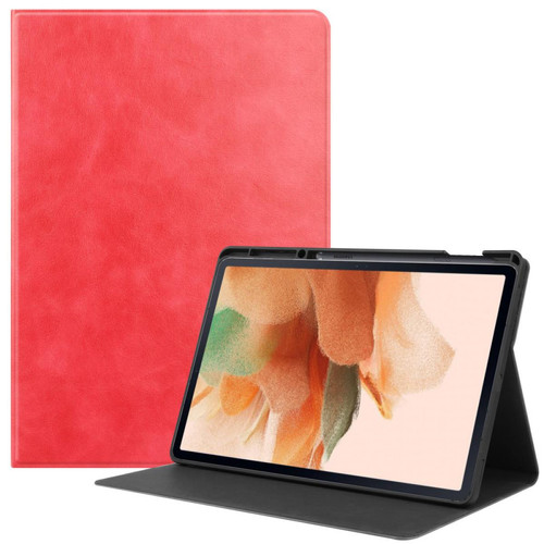 Other - Etui en PU Texturé avec support et porte-stylo rouge pour votre Samsung Galaxy Tab S7 FE SM-T730/SM-T736 Other  - Accessoire Tablette