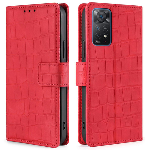 Other - Etui en PU texture crocodile avec support, rouge pour votre Xiaomi Redmi Note 11 Pro 4G (MediaTek)/Redmi Note 11 Pro 5G (Qualcomm) Other  - Accessoire Smartphone Xiaomi
