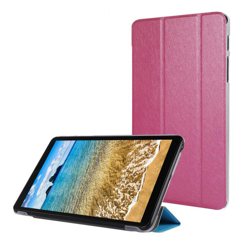 Other - Etui en PU Texture de soie avec support tri-pliure rose pour Samsung Galaxy Tab A7 Lite 8.7 pouces Other  - Accessoire Tablette