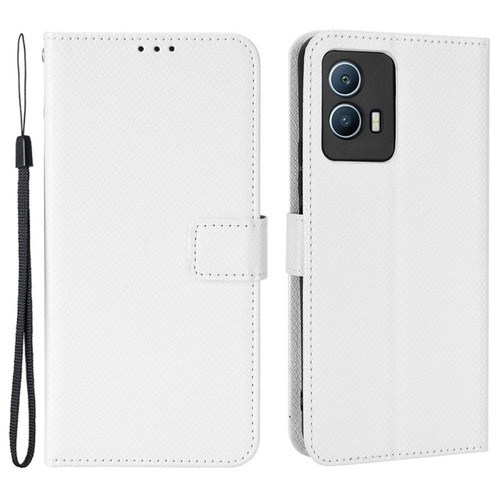 Other - Etui en PU texture diamant, magnétique avec support, blanc pour votre Vivo iQOO U5 Other  - Accessoire Smartphone Vivo