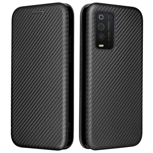 Other - Etui en PU texture fibre de carbone avec support et porte-carte, noir pour votre TCL 20 5G Other  - Accessoire Smartphone