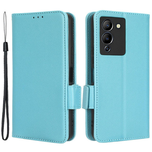 Other - Etui en PU texture litchi, anti-chute, fermoir magnétique avec support pour votre Infinix Note 12 G96 4G X670 - bleu clair Other  - Coque, étui smartphone