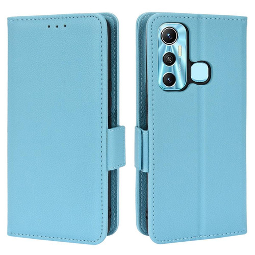 Other - Etui en PU texture litchi, anti-rayures, anti-chocs avec support, bleu clair pour votre Infinix Hot 11/X662 Other  - Accessoire Smartphone