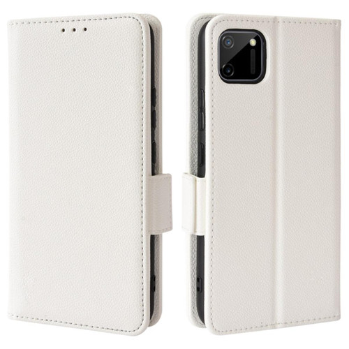 Other - Etui en PU texture litchi avec support, blanc pour votre Realme C11 - Accessoire Smartphone Realme