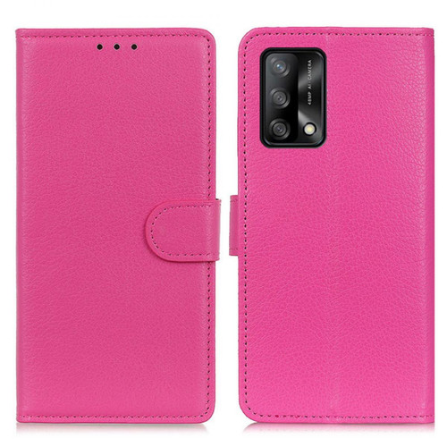 Other - Etui en PU Texture Litchi avec support rose pour votre Oppo F19/A74 4G Other  - Coque, étui smartphone