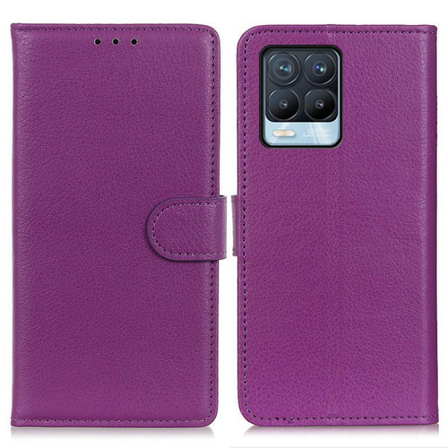 Other - Etui en PU Texture Litchi avec support violet pour votre Realme 8/8 Pro - Accessoire Smartphone Realme