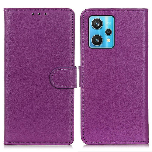 Other - Etui en PU texture litchi avec support, violet pour votre Realme 9 Pro + - Accessoire Smartphone Realme