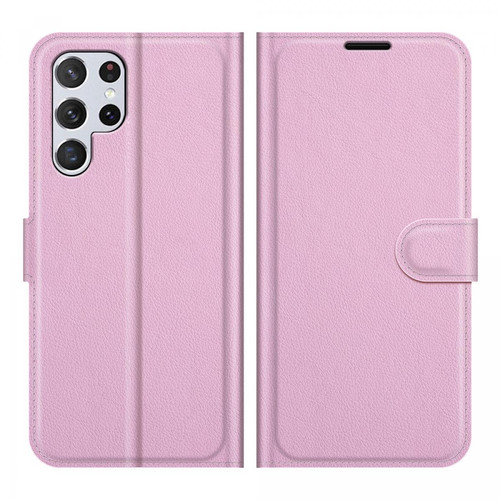 Other - Etui en PU texture litchi, fermeture magnétique rose pour Samsung Galaxy S22 Ultra Other  - Samsung rose