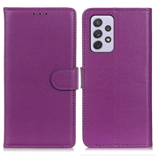 Other - Etui en PU texture litchi, fermoir aimanté, antichoc avec support violet pour votre Samsung Galaxy A73 5G Other  - Coque, étui smartphone