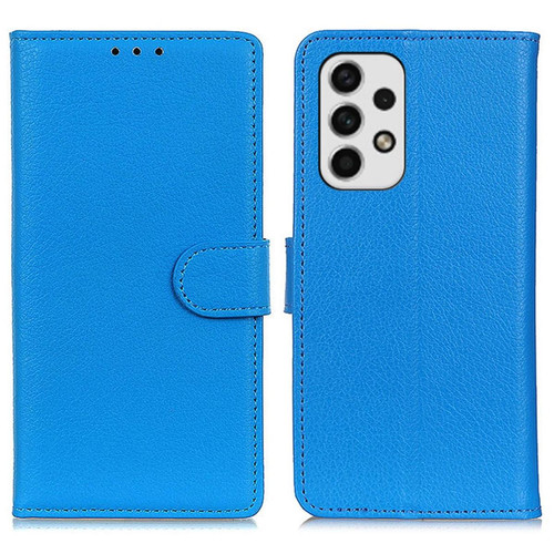 Other - Etui en PU texture litchi, fermoir aimanté avec support bleu pour votre Samsung Galaxy A23 5G Other  - Marchand Magunivers
