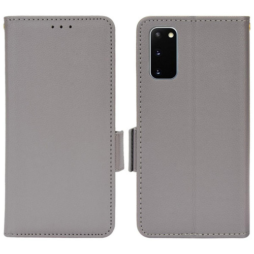 Other - Etui en PU texture litchi, fermoir aimanté avec support gris pour votre Samsung Galaxy S20 Other  - Accessoire Smartphone