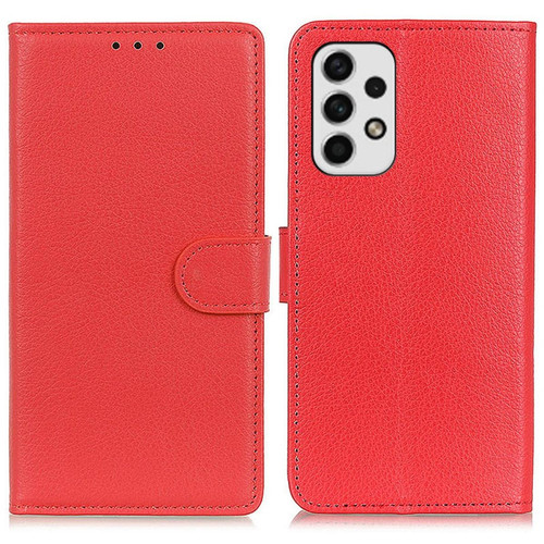 Other - Etui en PU texture litchi, fermoir aimanté avec support rouge pour votre Samsung Galaxy A23 5G Other  - Aimant rouge