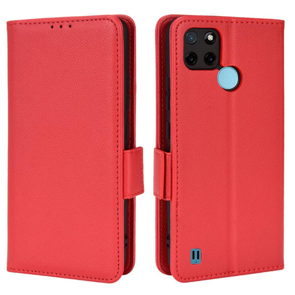 Coque, étui smartphone Other Etui en PU texture litchi, fermoir magnétique avec support, rouge pour votre Realme C21Y/C25Y