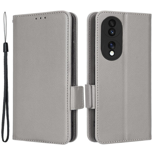 Other - Etui en PU texture litchi, fermoir magnétique double avec support pour votre Honor 70 5G - gris Other  - Accessoire Smartphone